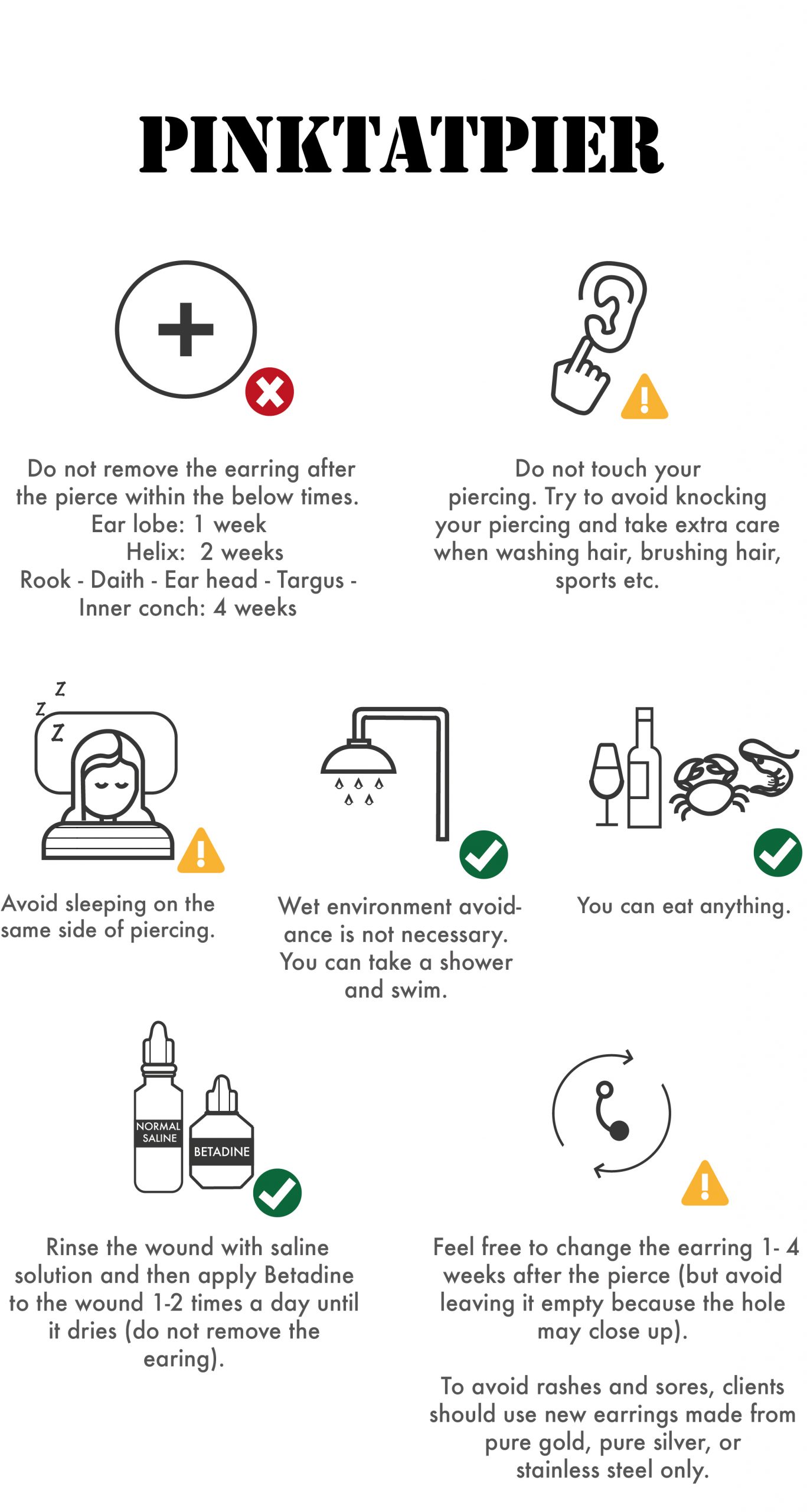 Piercing Aftercare Instructions