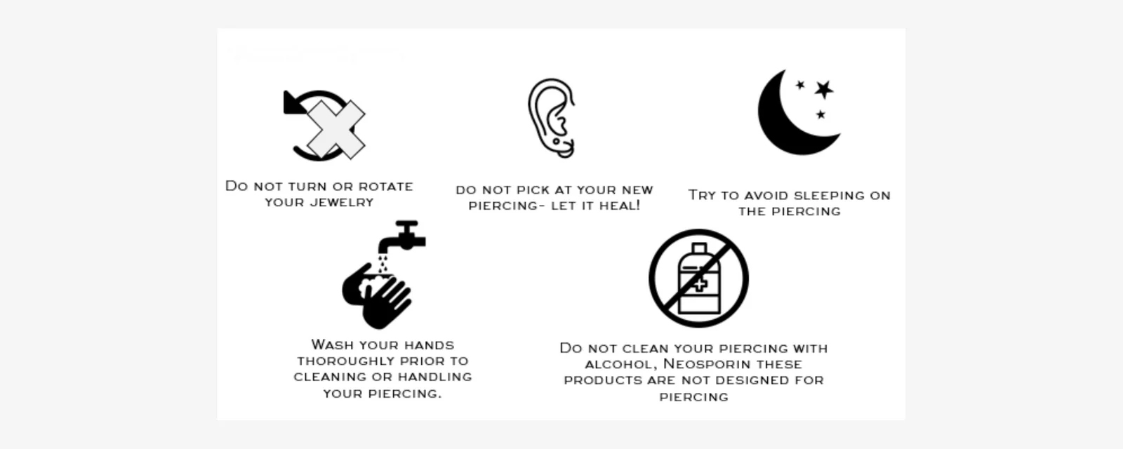 Piercing Aftercare Instructions