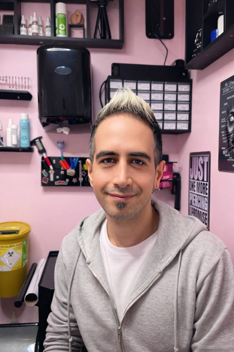 Amir tattoo artist and professional body piercer at Pink Tattoo & Piercing studio in North Finchley London